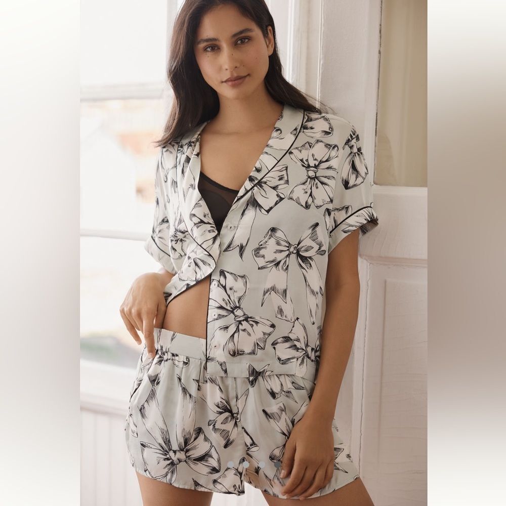 Anthropologie The LyreBird Silky Pajama Shorts